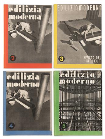 VARIOUS ARTISTS.  EDILIZIA MODERNA. Group of 31 issues. 1931-39. Each approximately 11½x8¾ inches, 29½x22½ cm.